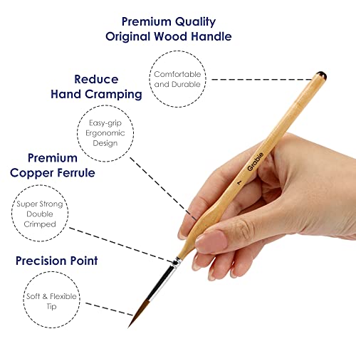 Grabie-Paint-Brush-Set-Miniature-Detail-11-Pcs-for-Oil-Acrylic-Watercolor-and-Gouache-Nylon-Hair-Paint-Brush-With-Natural-Wood-Handle-Great-for-Beginners-and-Professionals