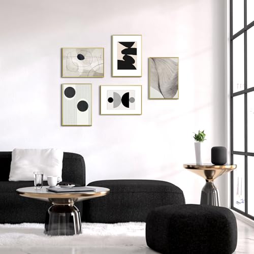Image of Homso A3 Gold Picture Frame, Metal Thin Board A3 Frames with Acrylic Plexiglass for Pictures A4 with Mat or 11.7 x 16.5 without Mat for Horizontal and Vertical