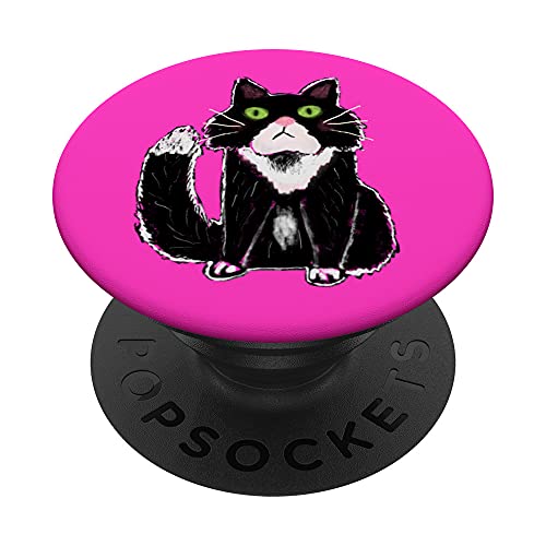 Cat Lovers Designs Tuxedo Cat PopSockets PopGrip Intercambiable
