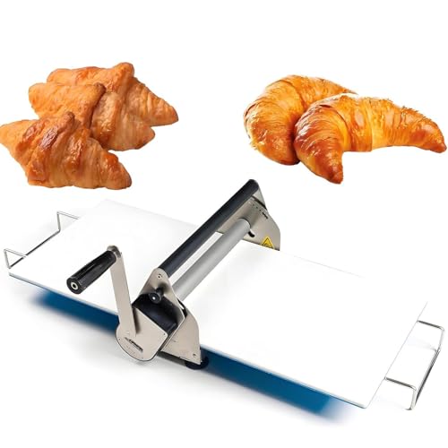 Macchina per pizza manuale e sfogliatrice, design compatto in acciaio inox con spessore regolabile per panetteria, pasta sfoglia e pasta fatta in casa