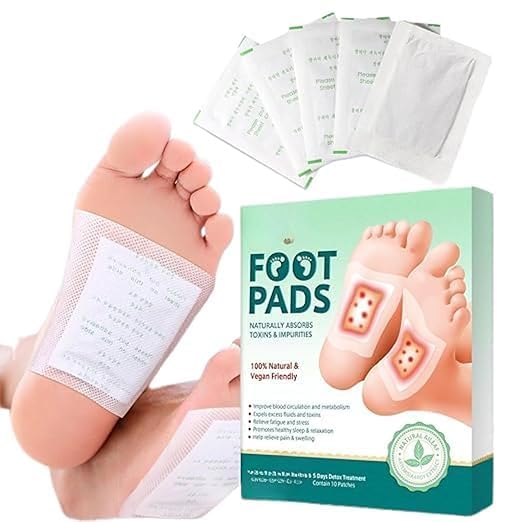 Image of Herbal Foot Detox Pads for Toxin Removal | Pain Relief Foot Patches for Feet Cleansing | Natural Ingredients for Sleep Aid | Overnight Use | Toxin Removal with Bamboo Vinegar and Acupoint Micro-Massage Technology(10 pieces) (Pack of 1)