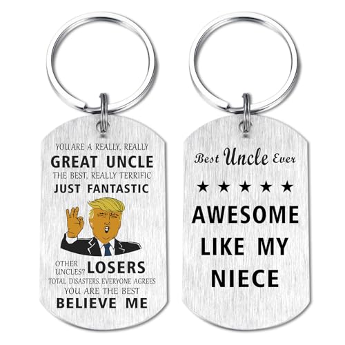 Father's Day Uncle Gifts from Niece Funny - Uncle Birthday Gifts - Best Uncle Ever, Great Uncle Keychain Birthday, Awesome Like My Niece