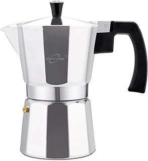 Classic Stovetop Espresso Maker 6 Cup ，Moka Pot Aluminum Silver，Perfect Cuban Coffee Maker， Make Delicious Coffee Easily at Home And Camping