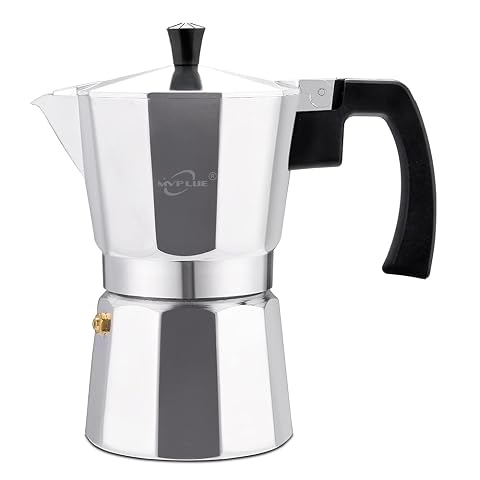 Classic Stovetop Espresso Maker 6 Cup Moka Pot Aluminum Silver Perfect Cuban Coffee Maker Make Delicious Coffee Easily