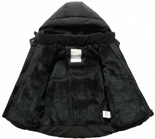 Kids Boy's Winter Coat Fleece Lined Waterproof Jacket Puffy Cotton Coat Thick Hooded Down Outdoor Coats3