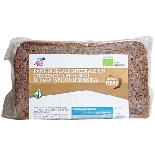 La finestra sul cielo, Pane di segale integrale con semi di lino e semi di chia (salvia hispanica) bio, 500g
