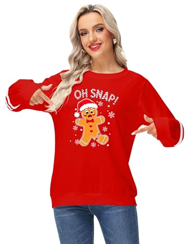 Oh Snap Gingerbread Man Oversized Christmas Sweatshirt - Image 2