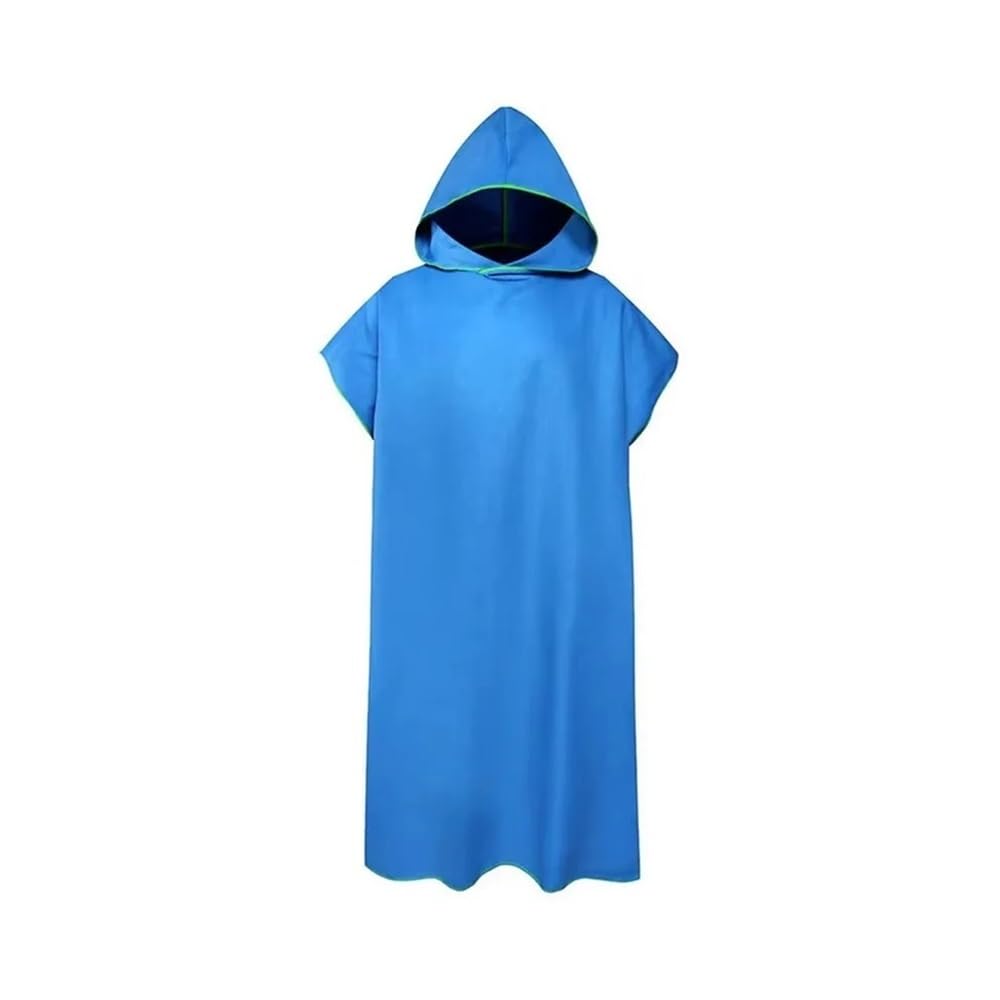 Surf Poncho Wickeltuch Kapuzenmantel Mikrofaser Stranddecke Badetuch (blau)