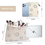 WLLWOO Makeup Bag-2pcs Smile Face Corduroy Cosmetic Bag Zipper Interior Waterproof Pencil Case Coin Purse Travel Toiletry Small Makeup Pouch For Women - Image 2
