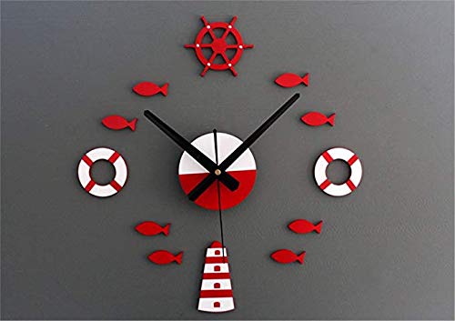 Horloge murale méditerranéenne bricolage lumineuse et silencieuse pour salon