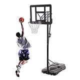 【Altura ajustable】 Para satisfacer las diferentes necesidades de altura de los diferentes grupos de edad, la altura de este aro de baloncesto ajustable se puede ajustar en el rango de 2,3-3,05 m (7,5-10 pies), lo que garantiza que los niños y adultos de diferentes edades y habilidades los niveles pueden disfrutarlo a su manera concurso. Adecuado para usar en cualquier lugar.