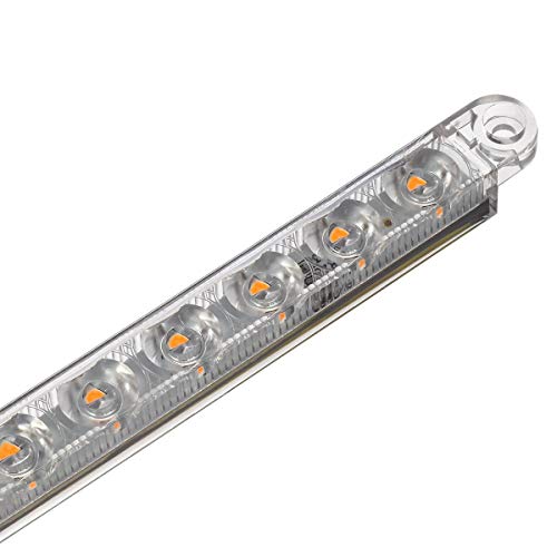 Image of Partsam 2Pcs 12 inch Red Led Trailer Tail Light Bar 15-2835-SMD Clear Lens w Chrome Bezel Waterproof Sealed Thin Stop /Turn /Tail ID Marker Third 3rd Brake Tail Light Bar for Truck Trailer RV Surface Mount