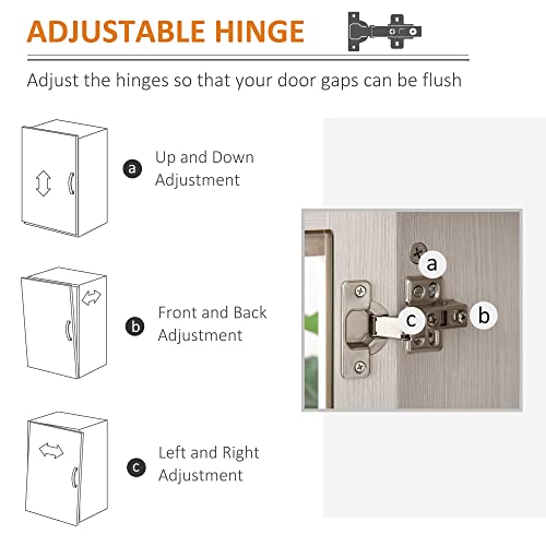 Homcom Farmhouse Sideboard Buffet Cabinet, Coffee Bar Cabinet With Storage Shelves, Kitchen Cabinet With 2 Framed Glass Doors And Anti-Topple, White #TOP6