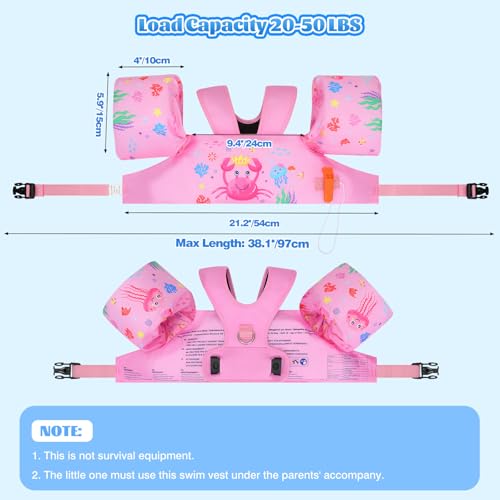 Image of MoKo Toddler Arm Floaties 20-50lbs, Swim Vest Water Wings for Kids Pool
