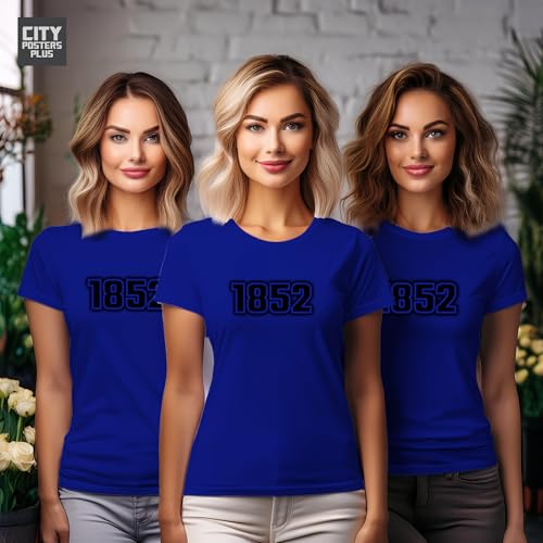 T-shirt 1852 bleu royal femme coupe ajustée confortable qui ne décolore pas