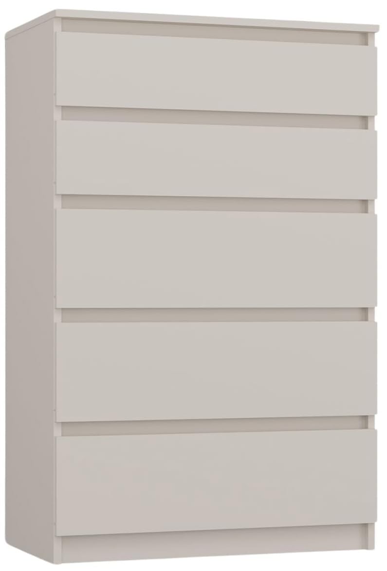 WHATSIZE ENTERPRISE Cashmere Chest of Drawers – 5 Drawer Organiser for Bedroom/Living Room with Shelf – Multipurpose Cabinet with Soft Close Mechanism - Easy to Assemble Furniture