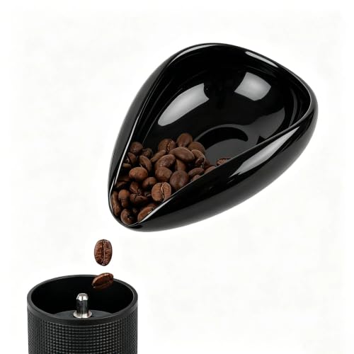 Image of watchget Ceramic Coffee Dosing Cup & Tea Storage Tray, Bright Black