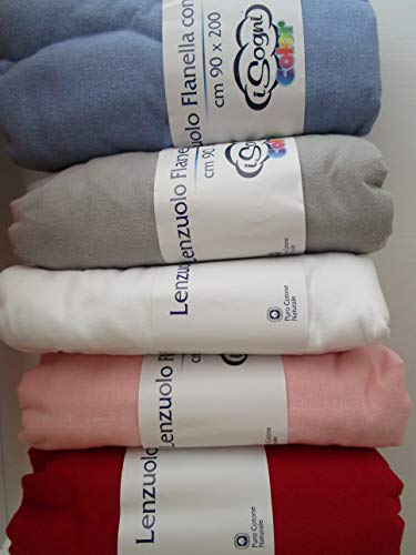 Pago Poco Flanell-Spannbettlaken für Einzelbett, 90 x 200 cm, reine natürliche Baumwolle, 100 % (grau)