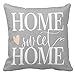 BabysSJ Home Sweet Home Taie d'oreiller avec cœur rose Gris 1818