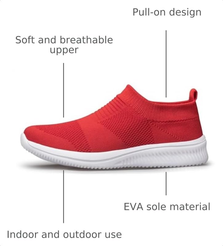 Image of vibdiv Pull-on Shoes Women Sock Sneakers Casual Lightweight Walking Jogging Yoga Indoor Outdoor Travel