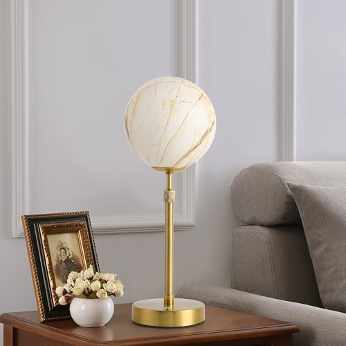 Rechargeable Marble Globe Table Lamp with Wireless Charging