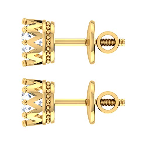 Image of DISHIS 18KT Yellow Gold Stud Earrings for Girls and Women