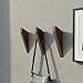 3-Pack Handmade Walnut Wall Hooks – Minimalist Coat Rack for Entryway & Bathroom – Modern Wooden Hangers for Coats, Towels, Bags (Walnut)