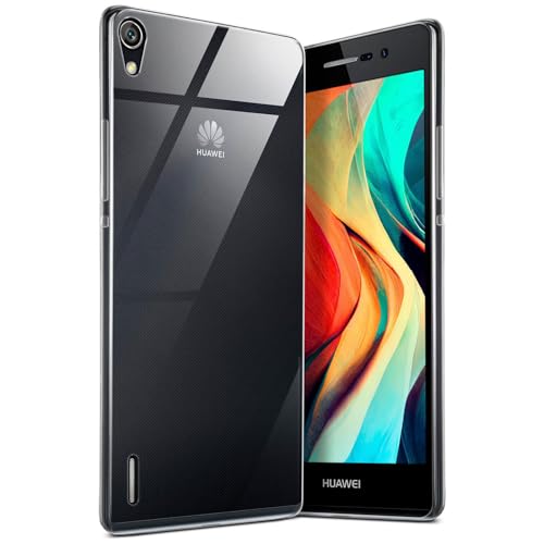 MoEx Aero Custodia Compatibile con Huawei Ascend P7, Custodia in Silicone, Completamente Trasparente, Custodia Protettiva Ultra Sottile, Chiara, Crystal-Clear