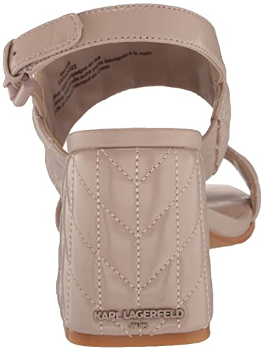 Image of Karl Lagerfeld Paris womens Sarina Quilted Open Toe Leather Heeled Sandal