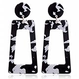 MALOYANVE Pendientes de gota de acrílico para mujeres y niñas, aretes de resina cuadrada multicolor, Acrílico, desconocido,