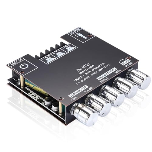 WIYETY Bluetooth Verstärker HiFi-Verstärker: 2.1 Kanäle Stereo Audioverstärker, Kanal-Subwoofer 50W×2+100W, Bluetooth und AUX Eingang für Heim- KFZ-Audio-Systeme Auto...