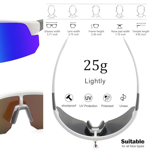 Image of BangLong Polarized Sports Sunglasses for Men Women UV400 Protection | TAC HD Lens, RX Insert Included, Lightweight Wrap-Around Design for Running Cycling Baseball Hiking