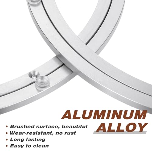 Image of JaGely 2 Pack 16 Inch Lazy Susan Hardware Aluminum Alloy Turntable Rotating Hardware Heavy Duty Lazy Susan Bearing Ring Mechanism for Kitchen Dinning Table