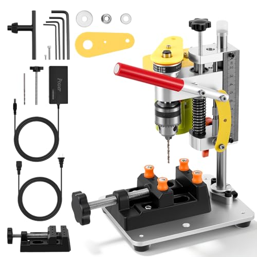 Perceuse à colonne miniature 4500-9000 tr/min avec 7 vitesses, mini perceuse d'établi pour bricolage, bois, métal et plastique