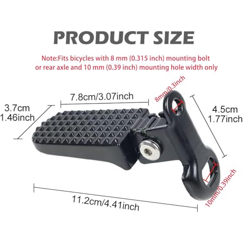 Image of 1 Pair of Bike Foot Pegs, 2Pcs Folding Rear Passenger Footrests Aluminum Alloy Non-Slip Pegs for Foldingd Mountain Durable Bike Scooter,76x37mm