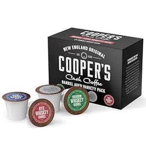 Cooper’s Cask Coffee Bourbon Barrel Aged Coffee Pods Variety Pack Set – Single Serve Cups, Bourbon, Rye Whiskey, Malt Whiskey, Rum Flavors, 24ct