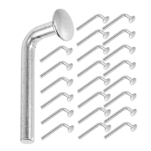 FONDOTIN Hooks 50pcs Shelf Bolts Safety Pins Colodoil Silver Hook Heavy Duty Shelving Pallet Racking Drop Pin Drop Lock Pins Big Flat Head Accessories Supplies Tray Rack Safety Clip Iron