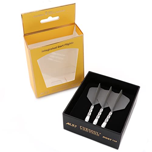 CUESOUL ROST T19 Integrated Dart Shaft and Flights Big Wing Shape Grey 33mm-Say Goodbye to Falling Dart Flight
