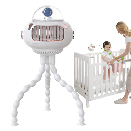 Stroller Fan | Handheld USB Rechargeable Pushchairs Fan with Adjustable Speed | Travel Fans | Octopus Air Cooler for Baby Stroller Bike Bed Travel Car Hospital Camping Desk Beach Nursery Tent