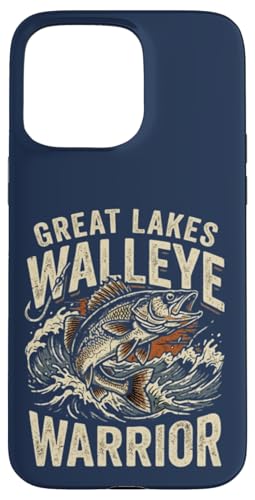 Great Lakes Walleye Warrior Vintage Fishing Angler Lake Fish �X�}�z�P�[�X iPhone 15 Pro Max �p