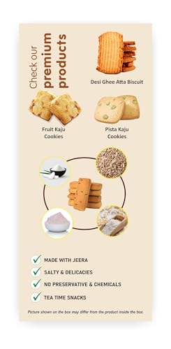 Image of MidBreak Jeera Biscuits 200g | Crispy Handmade-Style Cumin (Jeera) Cookies | 25% Less Fat | Light & Savory Tea-Time Snack | Pack of 1