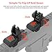 TFFUAM Foldable Fiber Optic Nylon Sights Flip Up Front and Back Sights Fiber Sights Set Back Up Sight Fit for Picatinny and Weaver 20mm Rails (Front Red+Back Green 1)