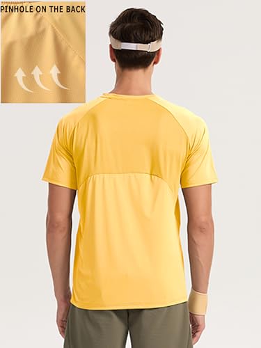 Mens Tennis Pickleball Shirts Moisture Wicking Workout Running Pinhole Stitching Deodorant T-Shirt3