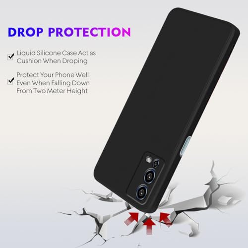 Image of LIRAMARK Silicone Soft Back Cover Case with Micro-Fibre Cloth On Inner Side for Oppo A55 4G (Black)