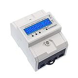 Drehstromzähler 230V-20A-3-Phasen Digital Stromzähler Hutschiene - LCD KWH Wechselstromzähler, Zwischenzähler, 35mm Hutschienenmontage Haushalts 20(80) A 50/60Hz