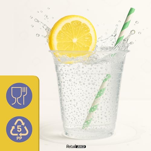 Miniatura 5 de Chefzoco Vasos Plástico Desechables, Vasos Para Fiestas, Cumpleaños, Vasos Litrona, Maceta Para Bebidas, Apto Para Bebidas Calientes Y Frias, Capacidad 500 Cc, Pack 100 Vasos.