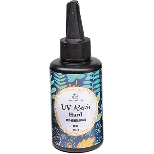 QIAO QIAO DIY Hard UV Resin Clear Ultraviolet UV Curing Resin for Jewelry Making Craft UV Resin Epoxy Hard Glue No Need to Mix,Quick Curved (100g/3.53oz)