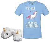 Kuschelweiches Tragegefühl, super bequemes T-Shirt. Motiv: 'Mir egal - Ich bin ein Einhorn' - ein wahres Statement