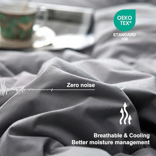 Image of MEELUS Lightweight Comforter Cooling Grey, All Season Duvet Insert