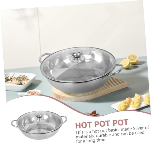 Marmite hot pot double 28 cm pour plat chaud et fondue - 8